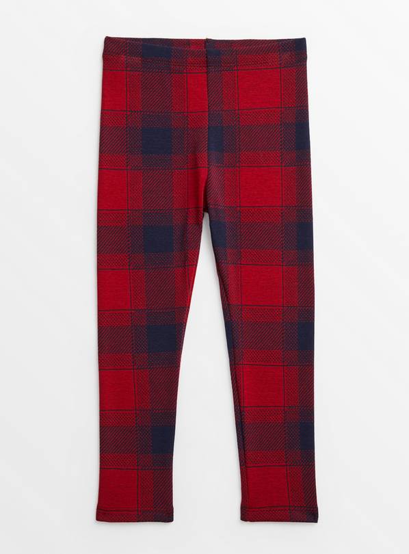 Buy Red Tartan Check Ponte Leggings 1 1.5 years Trousers Tu